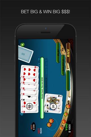 DOUBLE DOWN Blackjack 21 - Play the Latest Online Casino, Gambling, and Poker Card Game with Real Odds for Free ! screenshot 4