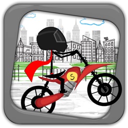 Stickman Line Biker Racer: Run and Fly Through the City