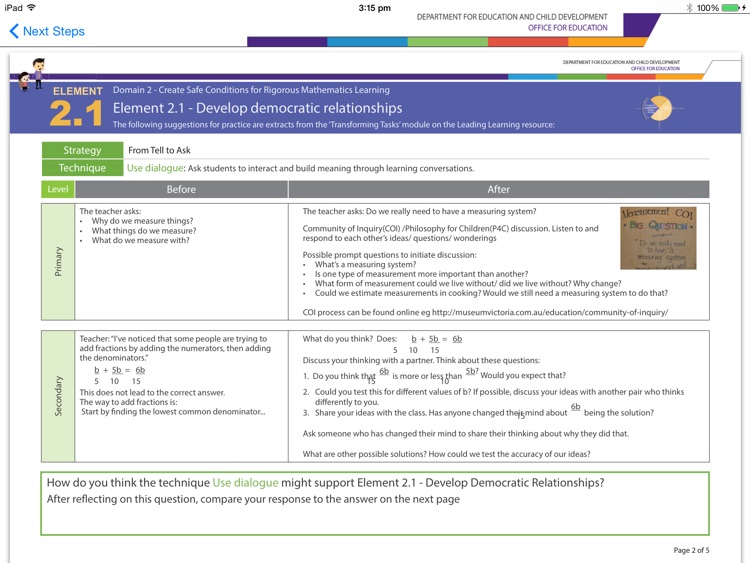 TfEL Maths Pedagogy – Audit to Action