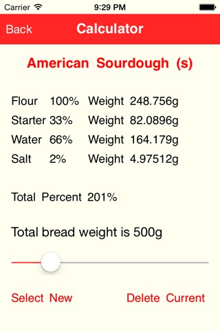 BreadCalculator screenshot 2