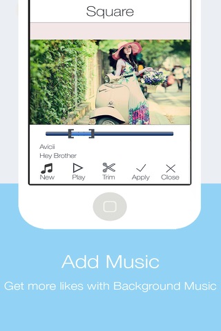 Sqaure Fit for Instasize - Get more likes by adding music and comments to your Bestme Photos screenshot 2