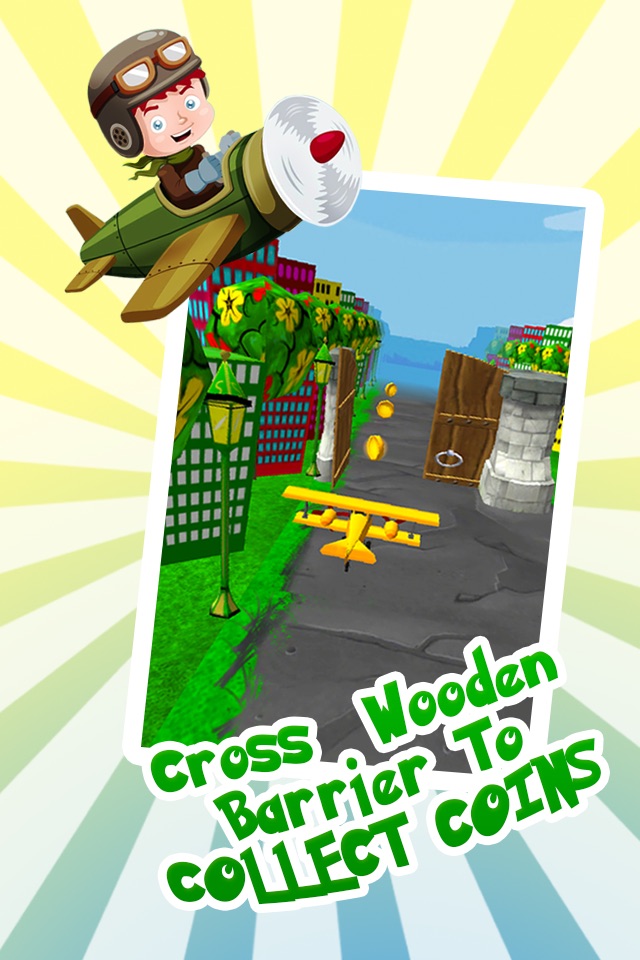 Arcade Kid Runner - Endless 3D Flying Action with War Plane - Free To Play for Kids screenshot 3