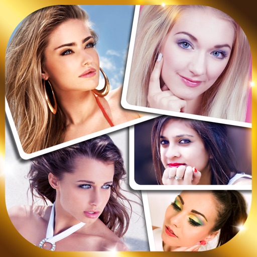 Photo Collage Editor - Retouch & Stitch Pics in Girly Grid Layouts with Borders Icon