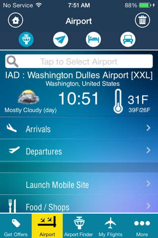 Washington Airport Info +Radar screenshot 2