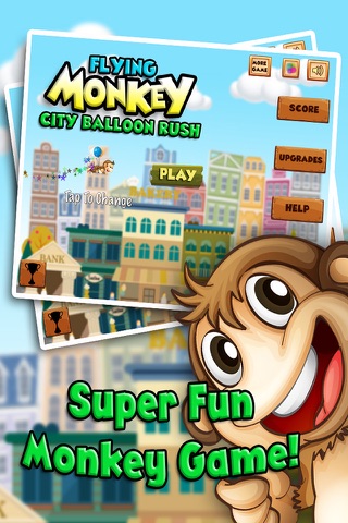 Flying Monkey City Baloon Rush - Endless Running and Flying Adventure Game FREE screenshot 2