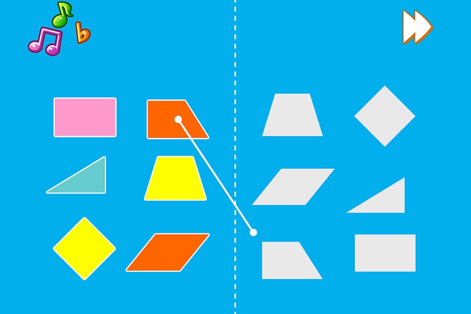 Kids Shapes - Kids worksheet matching shapes and shadows screenshot 2