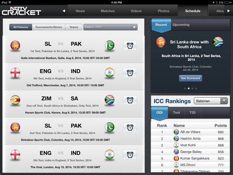 NDTV Cricket for iPad screenshot 2