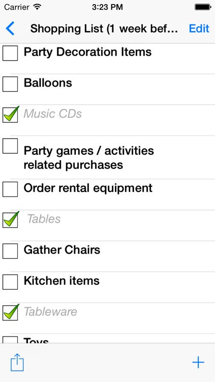 Birthday Planning List