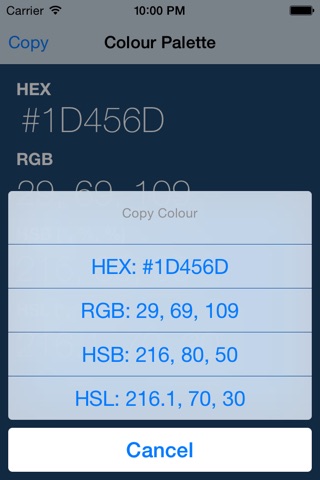 Colours - HEX, RGB, HSB and HSL screenshot 3