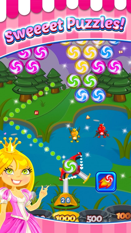 Little Pink Princess Candy Quest - Bubble Shooter Game screenshot-3