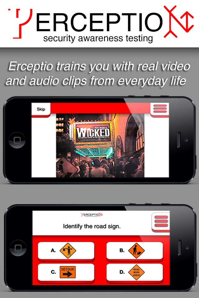 ERCEPTIO - Cross train your brain! Test your perception and security observation skills with real video and audio clips from everyday life. screenshot 2