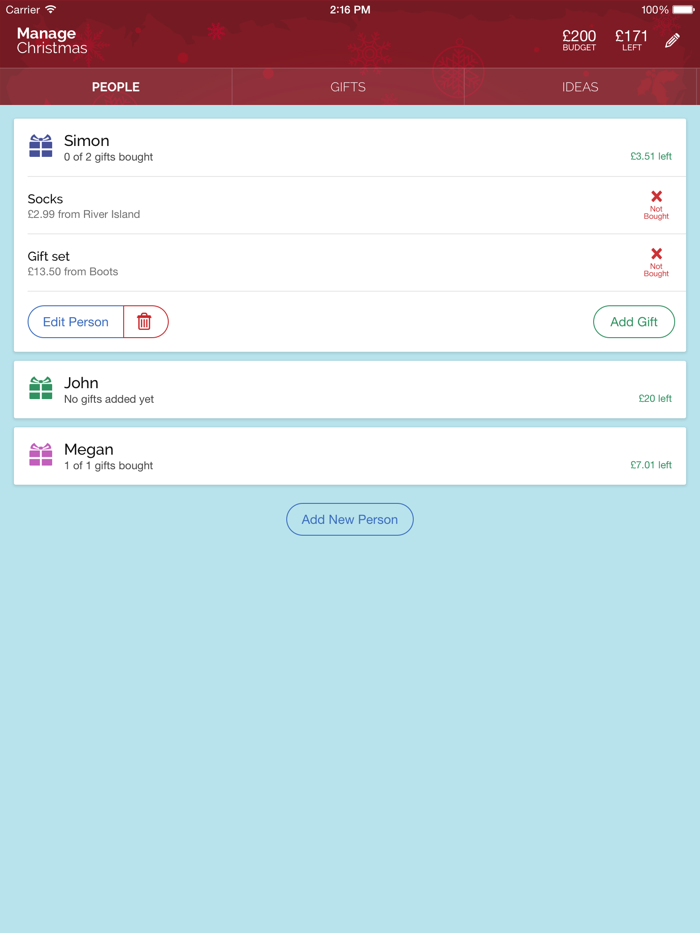 Manage Christmas - Christmas Gift List Manager