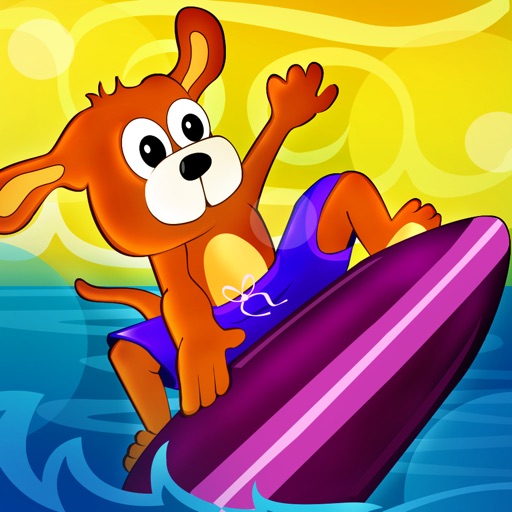 Danger Dog Surf : Vacation Ocean Water Surfing Sport - Gold icon