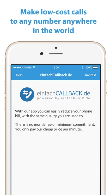 einfachCallback - Low-cost, local and international calls