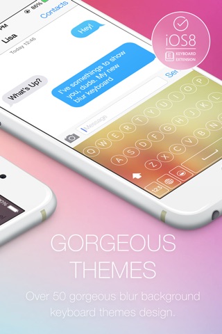 Blur Keyboard Themes Extension - 50+ Keyboard Skins Design Custom Keyboard for iOS 8 screenshot 2