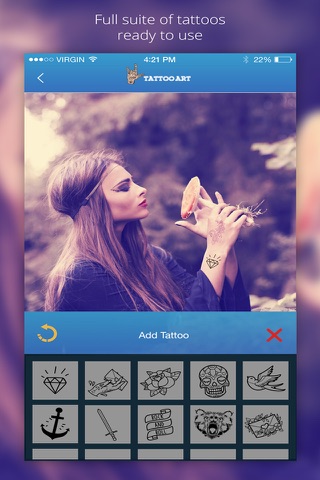 Tattoo Art - Photo Booth Editor to Add Virtual Tattoos Designs and Quotes on Body screenshot 2