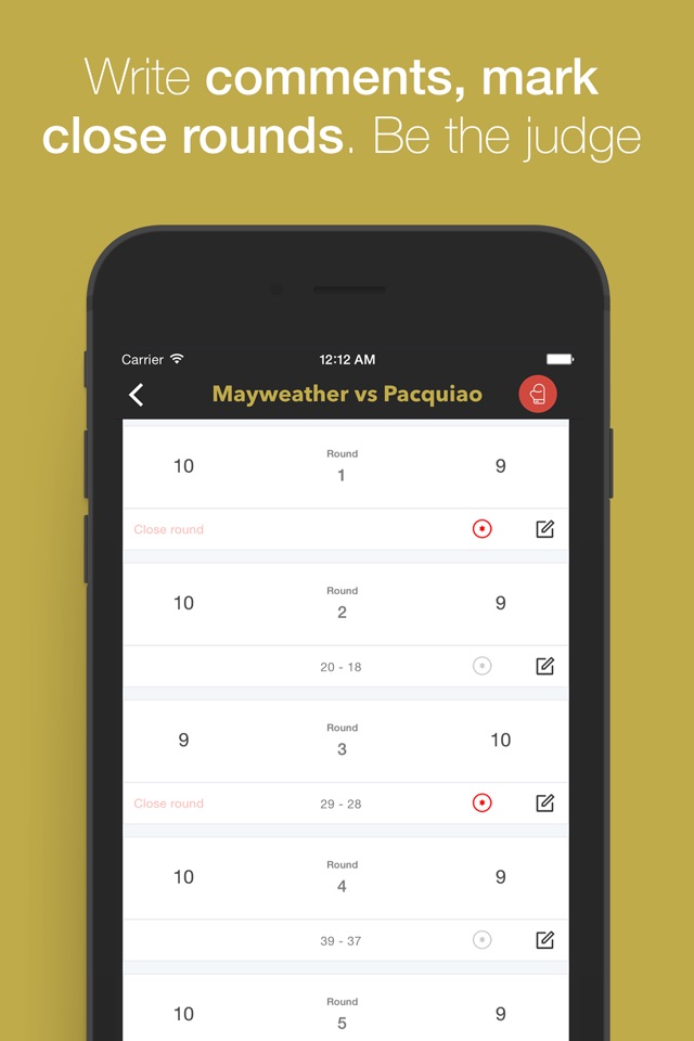 JudgePad (Boxing scorecard) screenshot 2
