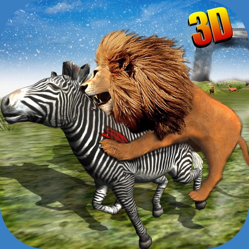 Wild African Lion Sim 3D - Real Safari King Hunting Deer on Snow Mountains in Winter icon