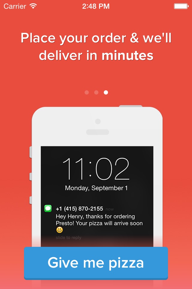 Presto - delicious pizza, delivered in minutes screenshot 3