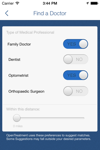 OpenTreatment Personal Health Record (PHR) screenshot 2