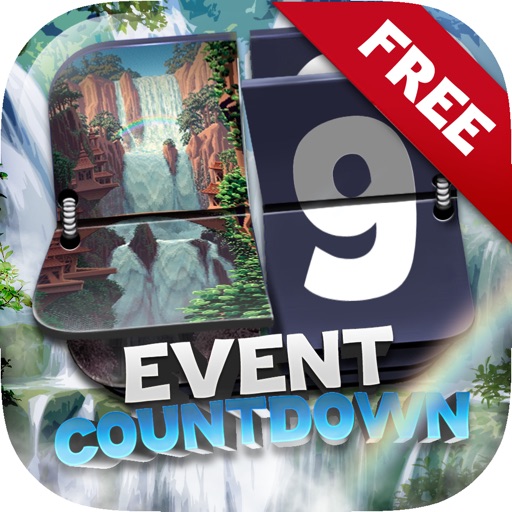 Event Countdown Beautiful Wallpaper  - “ Cool Waterfall ” Free