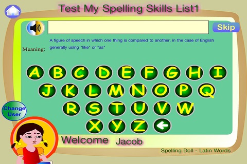 Spelling Doll English Words From Anglo Saxon Vocabulary Quiz  Grammar screenshot 4