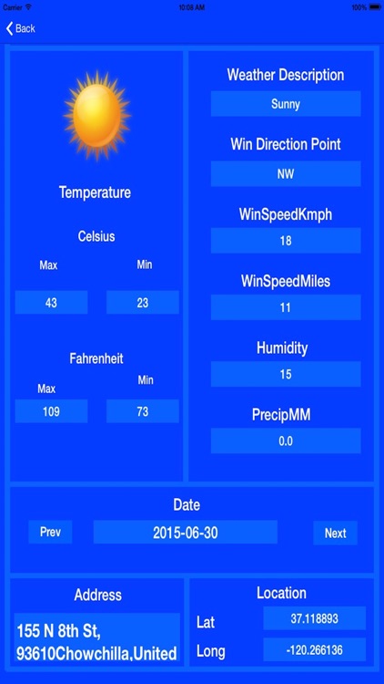 Local Weather Conditions