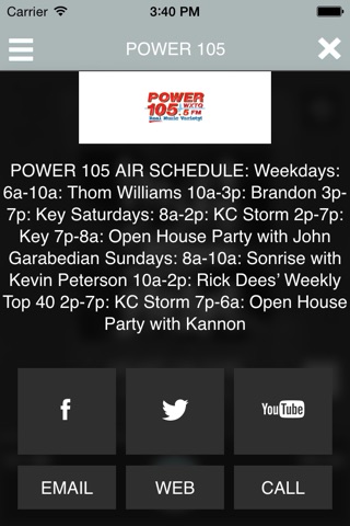 WXTQ Power 105 screenshot 3