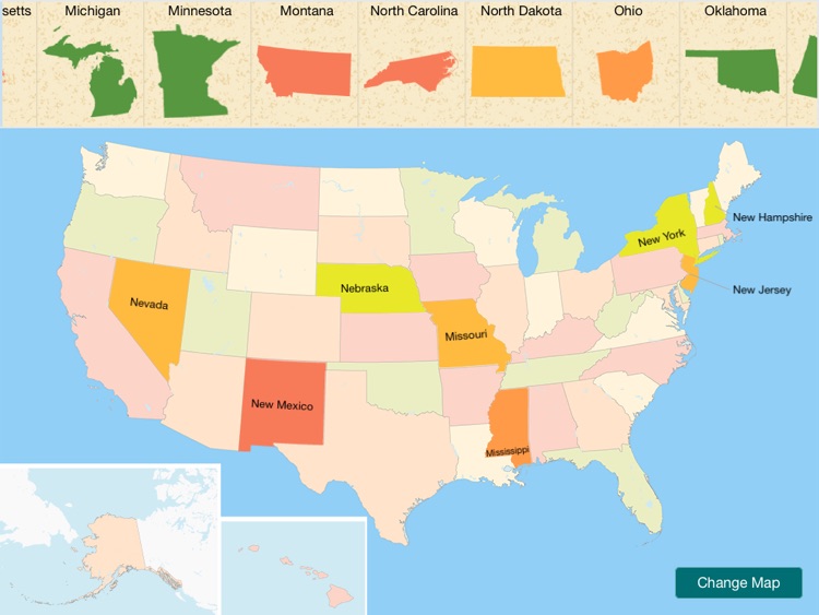 USA Map Puzzle - Map the States