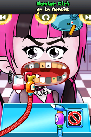 Monster Girls Go to Dentist:  Little Crazy Doctor Clinic Tooth Makeover Game for kids screenshot 3