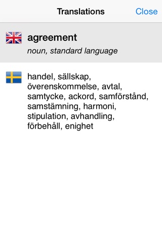 English - Swedish - English dictionary screenshot 3