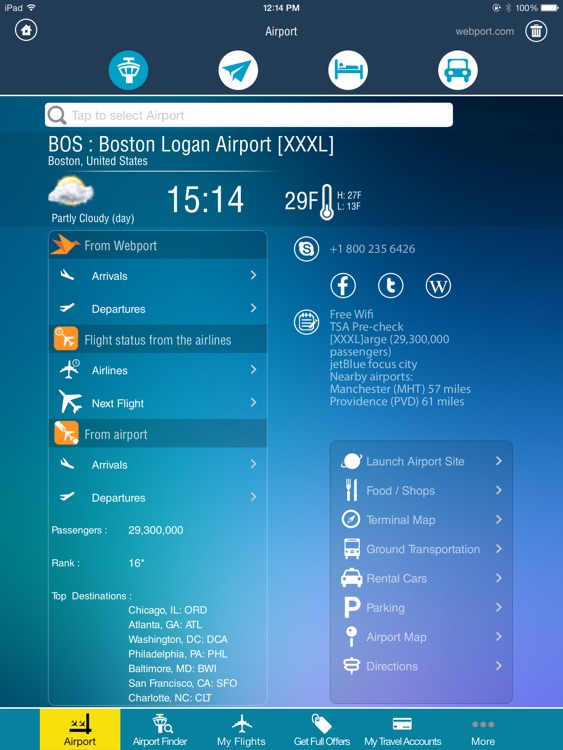 Boston Airport Pro HD + Flight Tracker Premium BOS Logan jetBlue