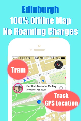 Edinburgh travel guide with offline map and trams metro transit by BeetleTrip screenshot 2