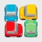 Tap on tiny cars to move them to the right color parking