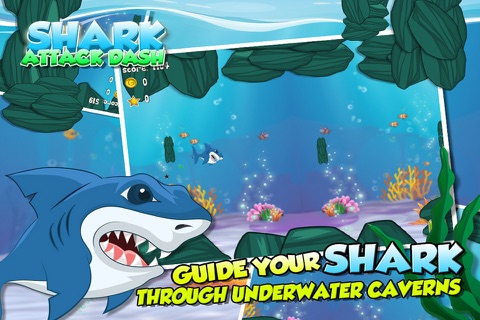 Shark Attack Dash - Swim the Ocean and Eat Fish: FREE Arcade Game screenshot 2