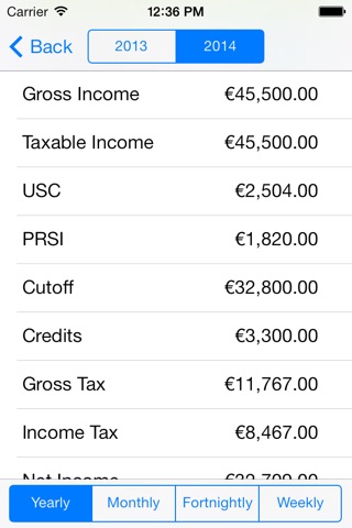 Irish PAYE Tax Calculator screenshot 3