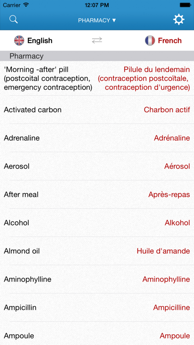 English-French Medical Dictionary for Travelers Screenshot 1