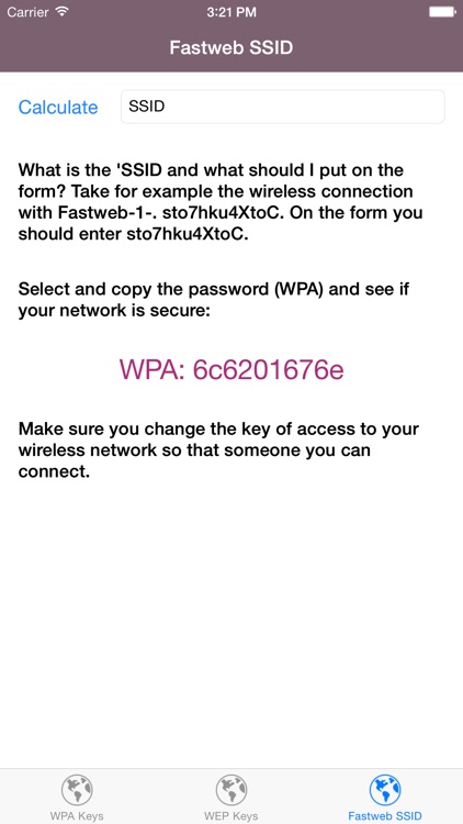 Wi-Fi Keys - WPA/WEP Keys for your router