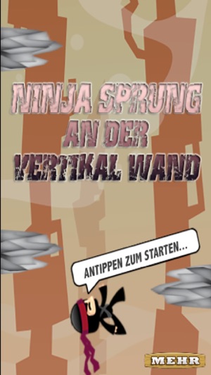 Ninja Sprung An Der Vertikal Wand