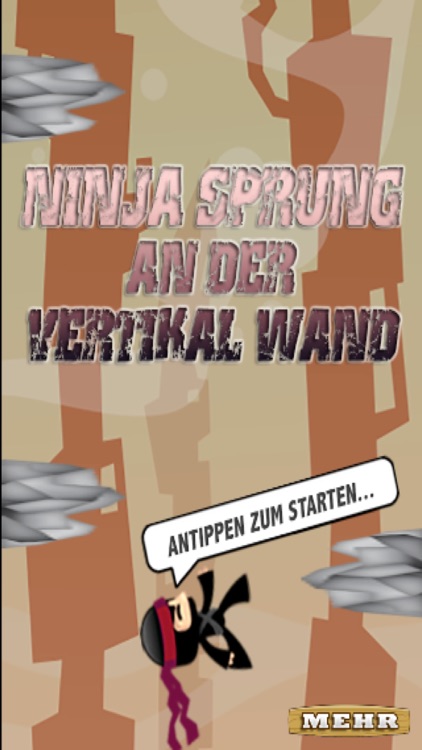 Ninja Sprung An Der Vertikal Wand