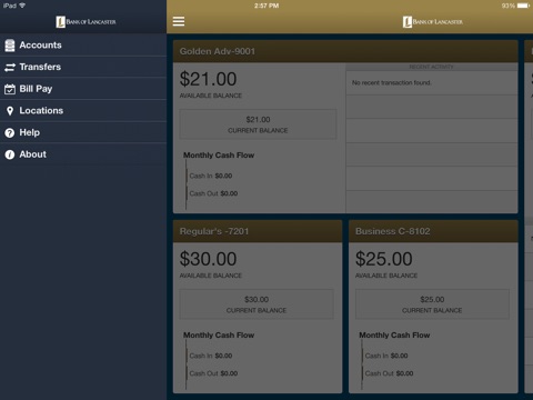 Bank of Lancaster Mobile for iPad screenshot 2
