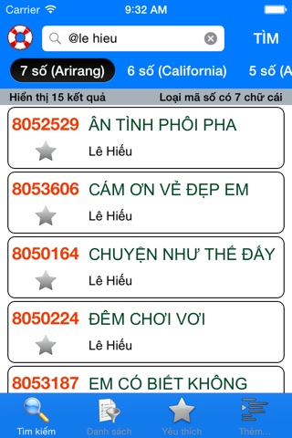 VNKaraoke Pro - Tra cứu mã số karaoke 7, 6, 5 số Arirang, MusicCore, ViTek, Sơn Ca, Việt KTV screenshot 3