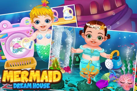 Mermaid Dream House - Little Ocean Kids Clean, Wash & Care Games screenshot 3