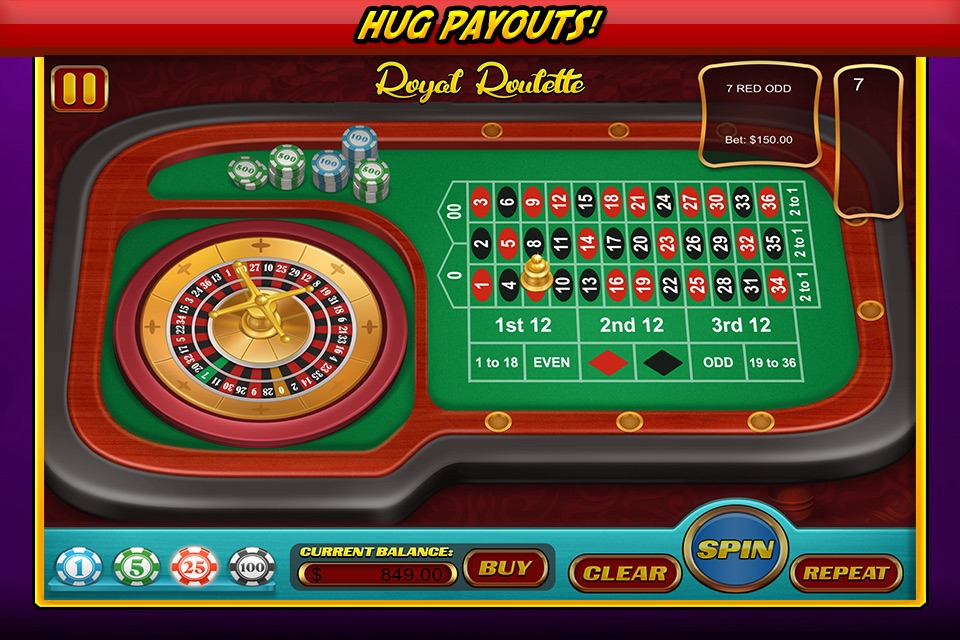Royal Roulette Casino Style Free Games with Big Bonuses screenshot 3