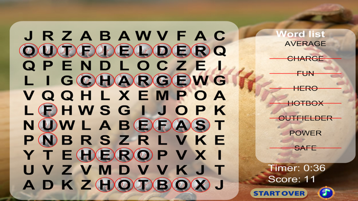 Baseball Word Search FREE