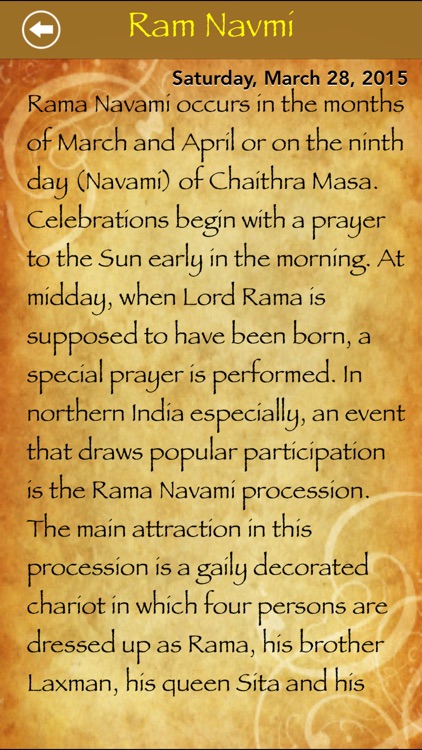 Festivals and Holy Days