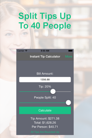 Instant Tip Calculator - Quickly Generate Gratuity Food & Drink