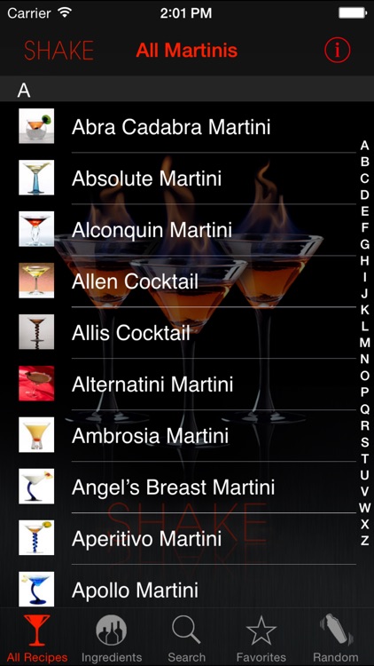 SHAKE : Martini Recipes