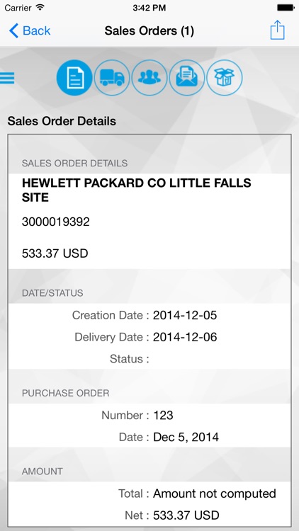 Unvired Sales for SAP