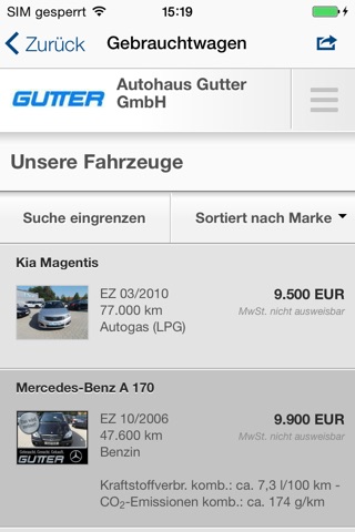 Autohaus Gutter GmbH screenshot 4